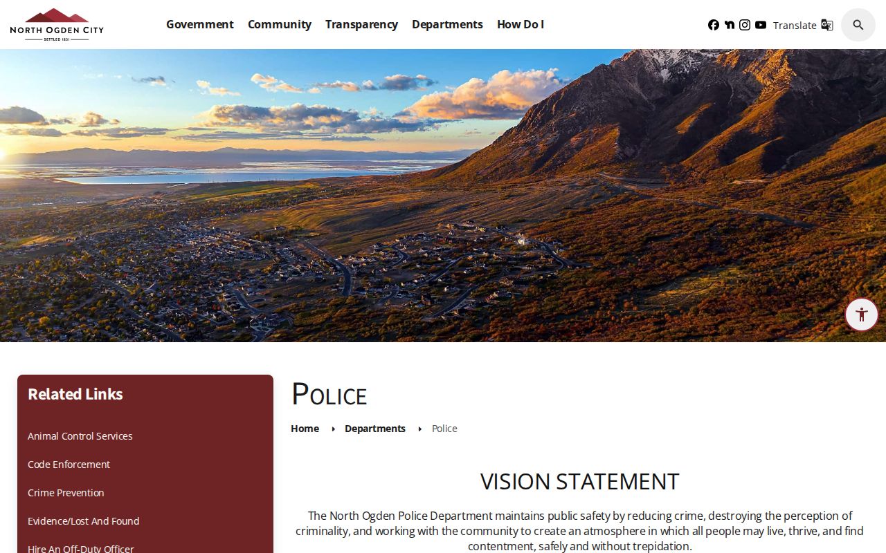 Weber County North Ogden Police arrest records page