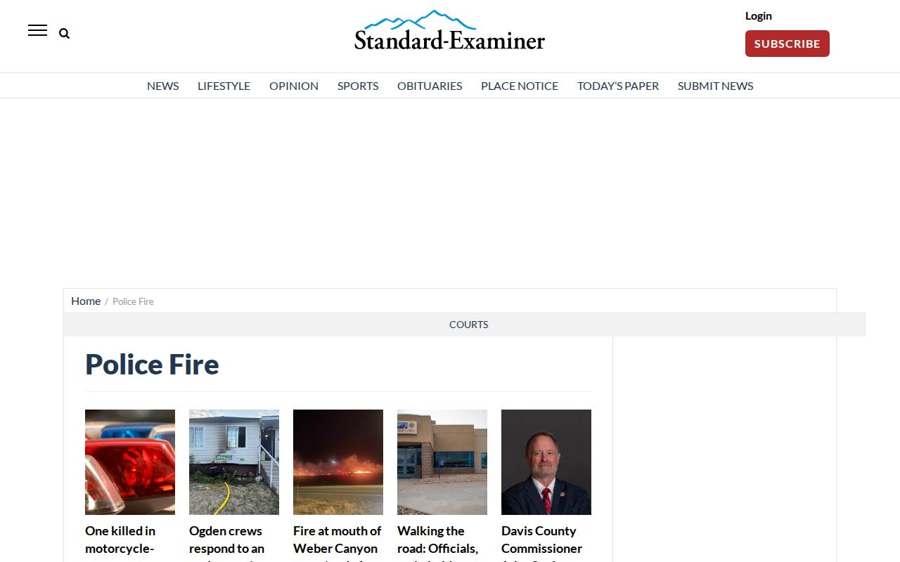 Standard-Examiner Weber County police and fire news section